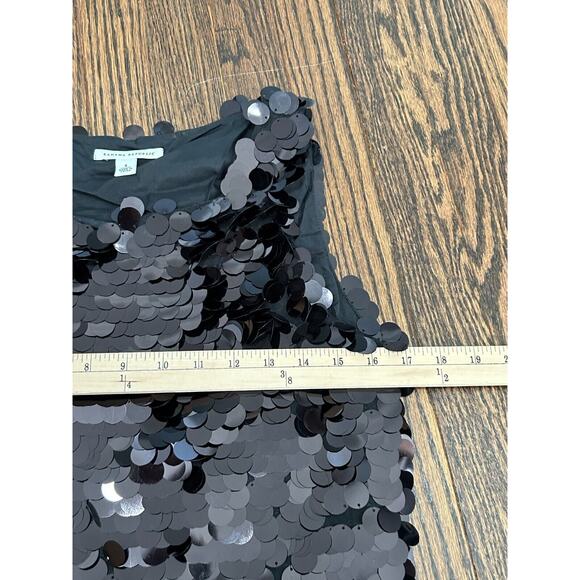 Banana Republic Women's Black Wide Strap Lined Sequins Mini Shift Dress Size 4 - Picture 7 of 8